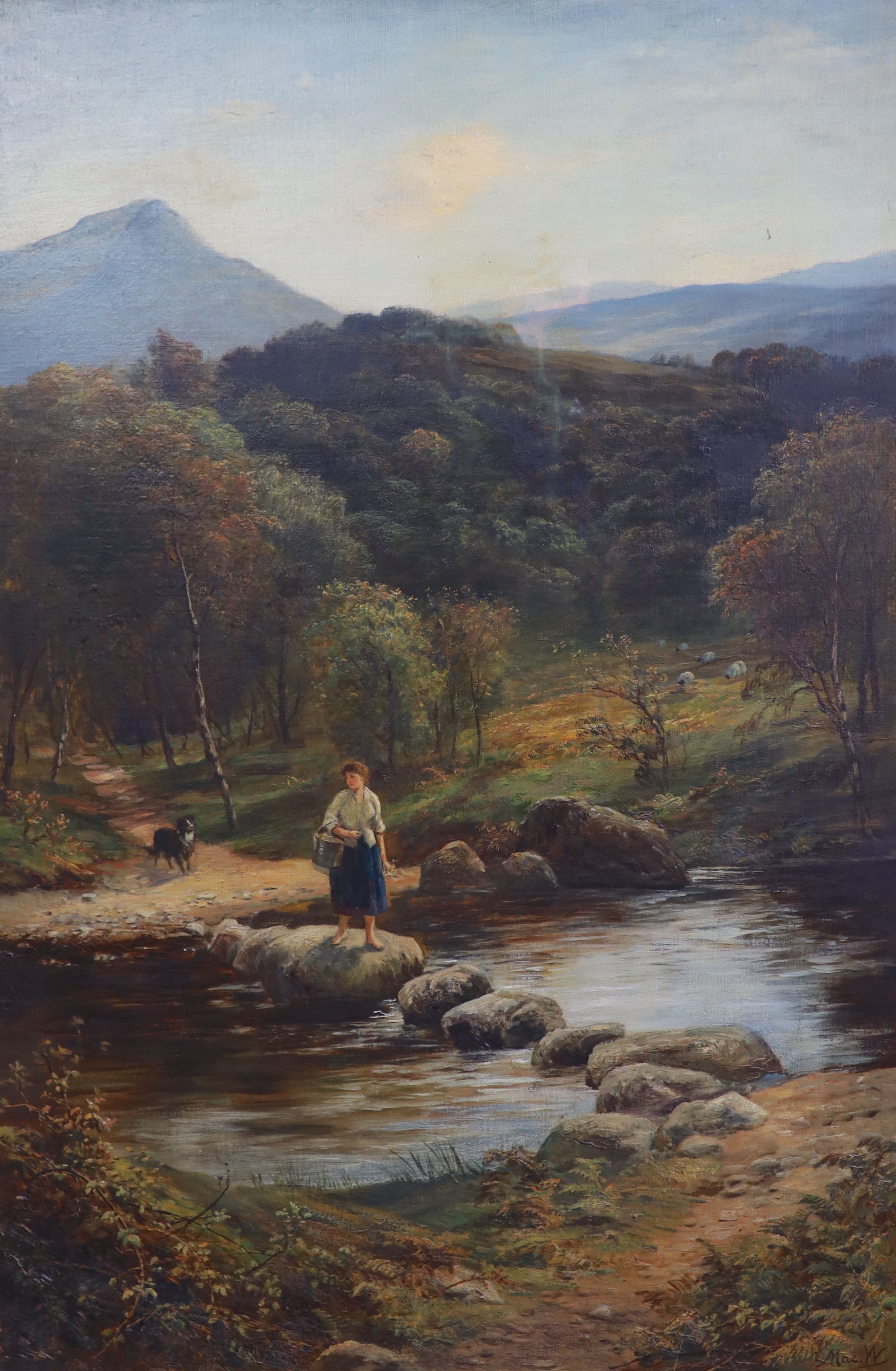 John McWhirter (1839-1911), Stepping Stones, Isle of Arran, oil on canvas, 90.5 x 60cm